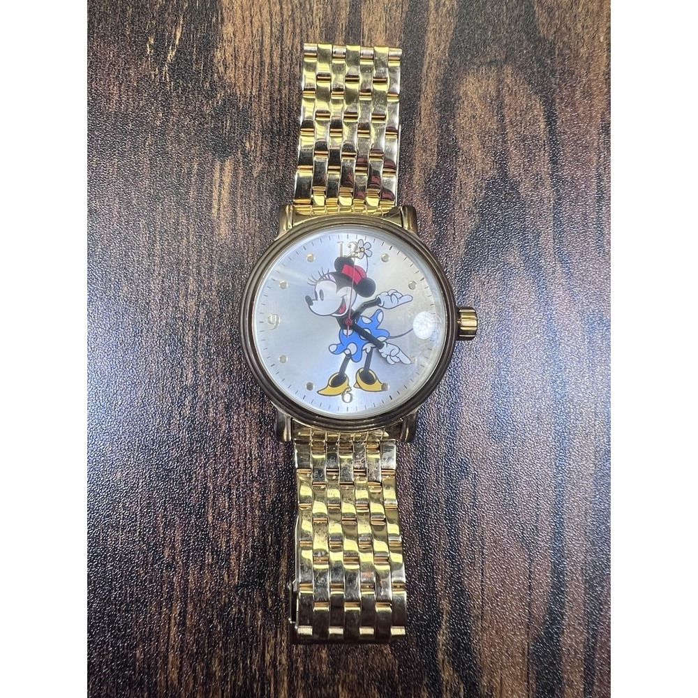 Minnie Mouse wristwatch Exclusively for Disney Ewatch Factory Gold Color Clamp‎
